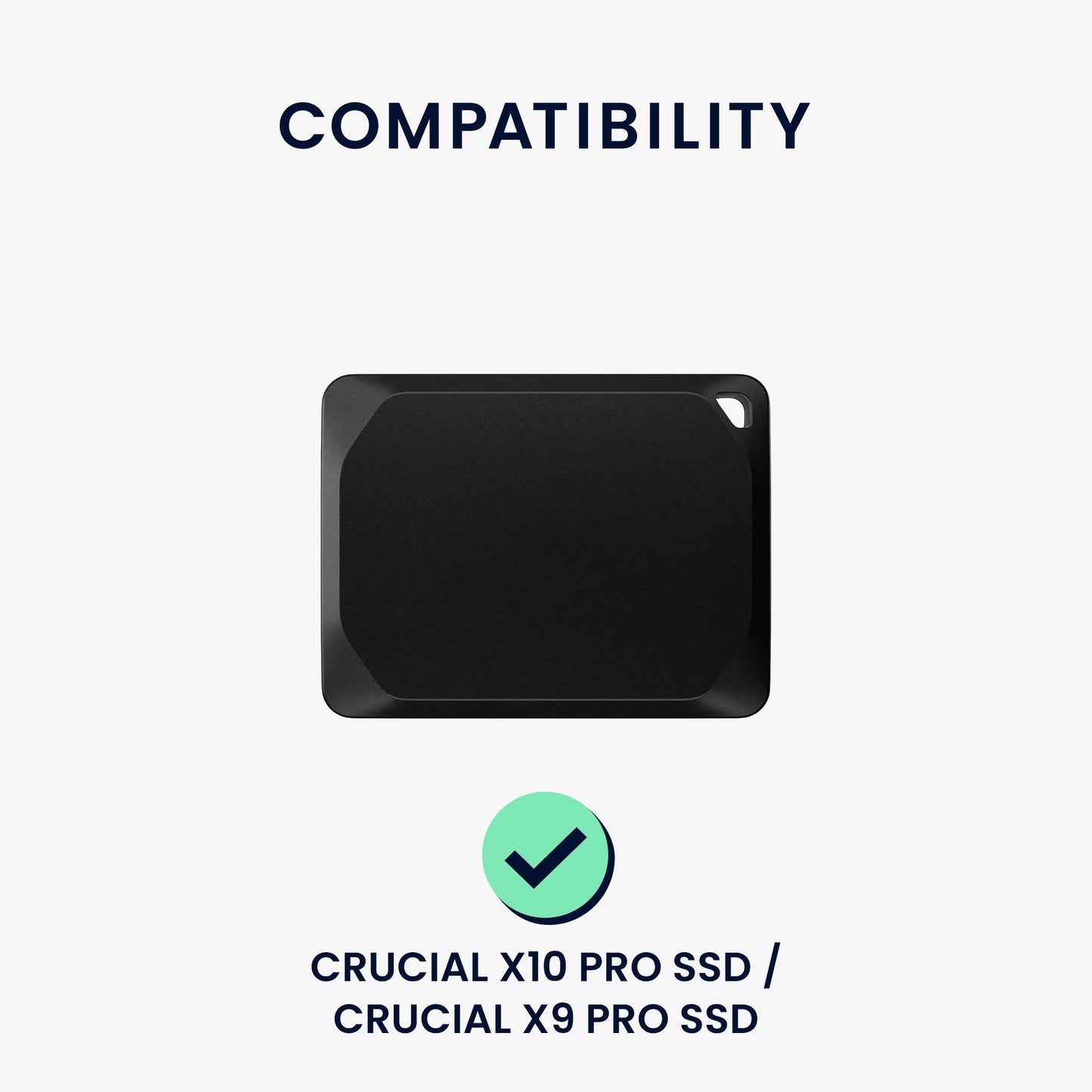 kwmobile Case compatible with Crucial X10 Pro SSD / Crucial X9 Pro SSD SSD Hard Drive Case Bag for Portable SSD Carrying Case with Loop