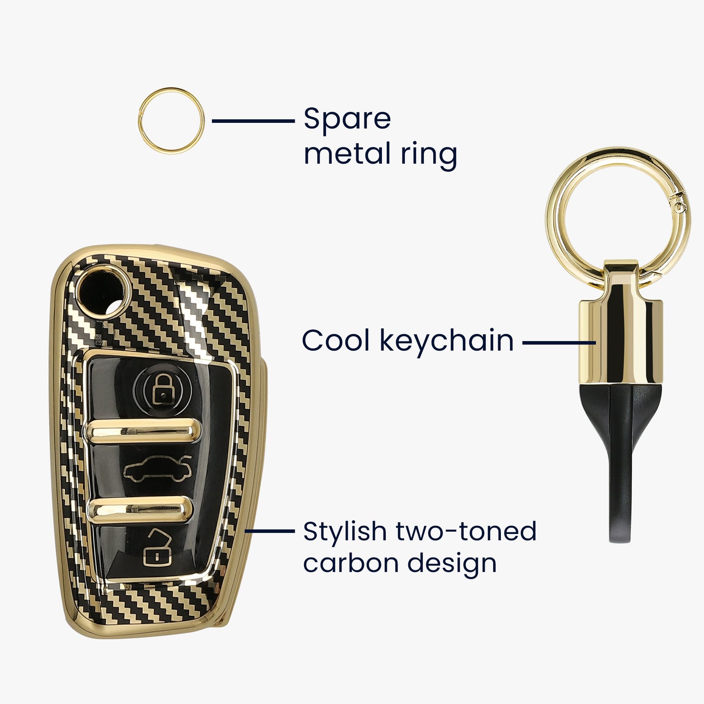 Case for Audi 3-Button Folding Key
