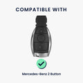 kwmobile Car Key Cover Compatible with Mercedes Benz 2-Button Car Key (Keyless Go Only) Case - Key Fob Cover with Key Ring Pendant - Cover Black