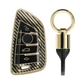 kwmobile Car Key Cover Compatible with BMW 3-Button Smart Key - Key Fob Cover with Key Ring Pendant - Black