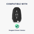 Case for Peugeot Citroen 3-button Smart Key Car Key (Keyless Go only)