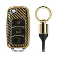 kwmobile Car Key Cover Compatible with VW Skoda Seat 3-Button Car Key - Key Cover with Key Ring Pendant - Case