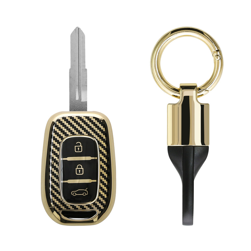 kwmobile Car Key Cover Compatible with Renault 3-Button Dacia Sandero Stepway 2021 Case - Key Fob Cover with Key Ring Pendant - Cover