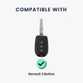 kwmobile Car Key Cover Compatible with Renault 3-Button Dacia Sandero Stepway 2021 Case - Key Fob Cover with Key Ring Pendant - Cover