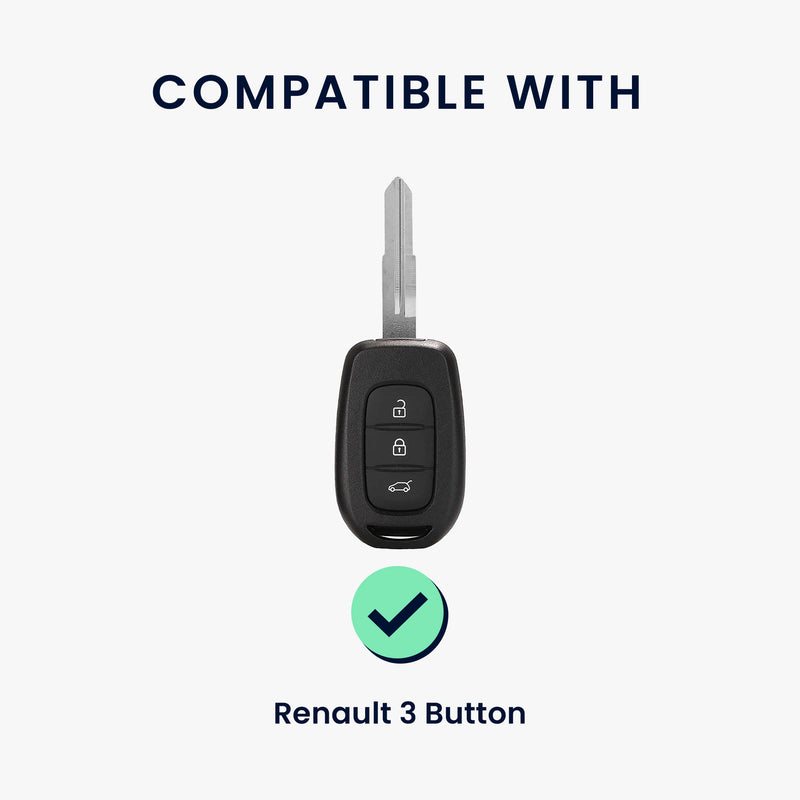 kwmobile Car Key Cover Compatible with Renault 3-Button Dacia Sandero Stepway 2021 Case - Key Fob Cover with Key Ring Pendant - Cover