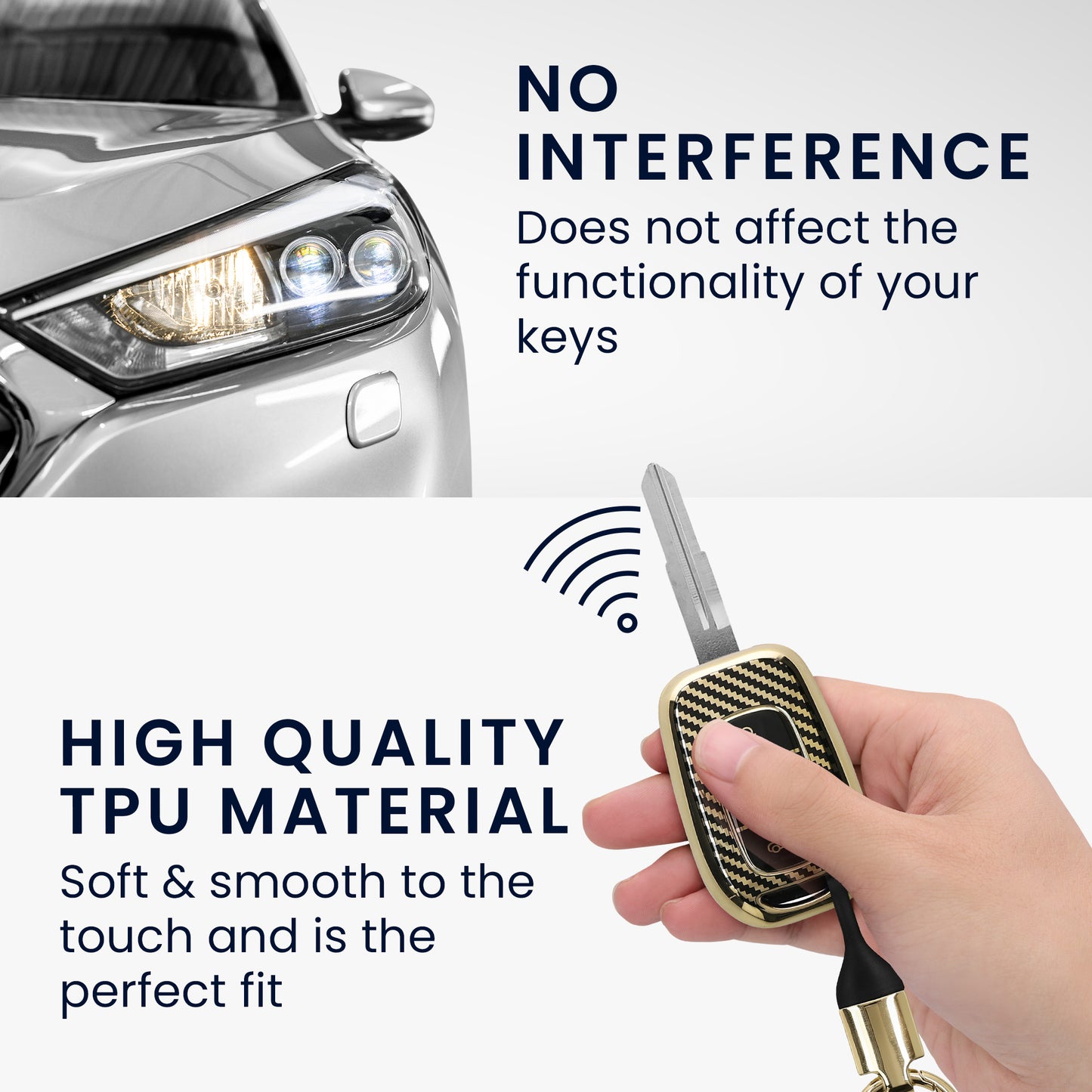 kwmobile Car Key Cover Compatible with Renault 3-Button Dacia Sandero Stepway 2021 Case - Key Fob Cover with Key Ring Pendant - Cover