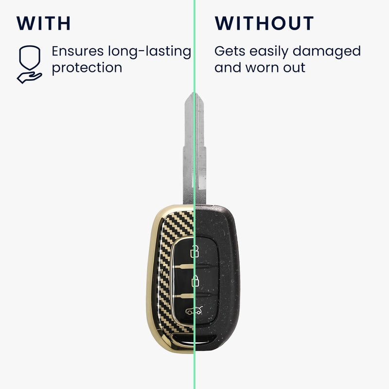 kwmobile Car Key Cover Compatible with Renault 3-Button Dacia Sandero Stepway 2021 Case - Key Fob Cover with Key Ring Pendant - Cover