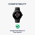 kwmobile Sport Bracelet compatible with Google Pixel Watch 2 / Pixel Watch 1 - Strap for Fitness Tracker - with Protective Bumper