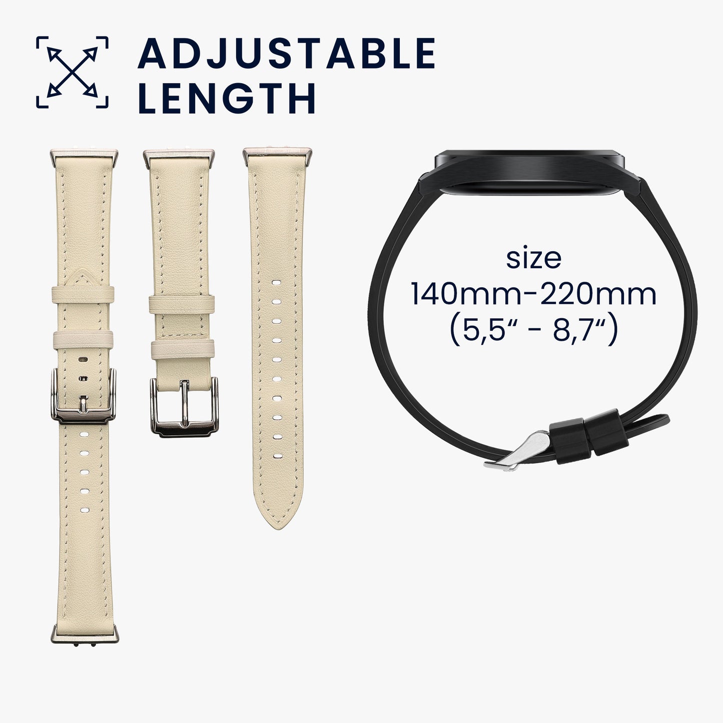 kwmobile Genuine Leather Watch Strap for Samsung Galaxy Fit 3 Strap Replacement Band for Fitness Tracker Smartwatch