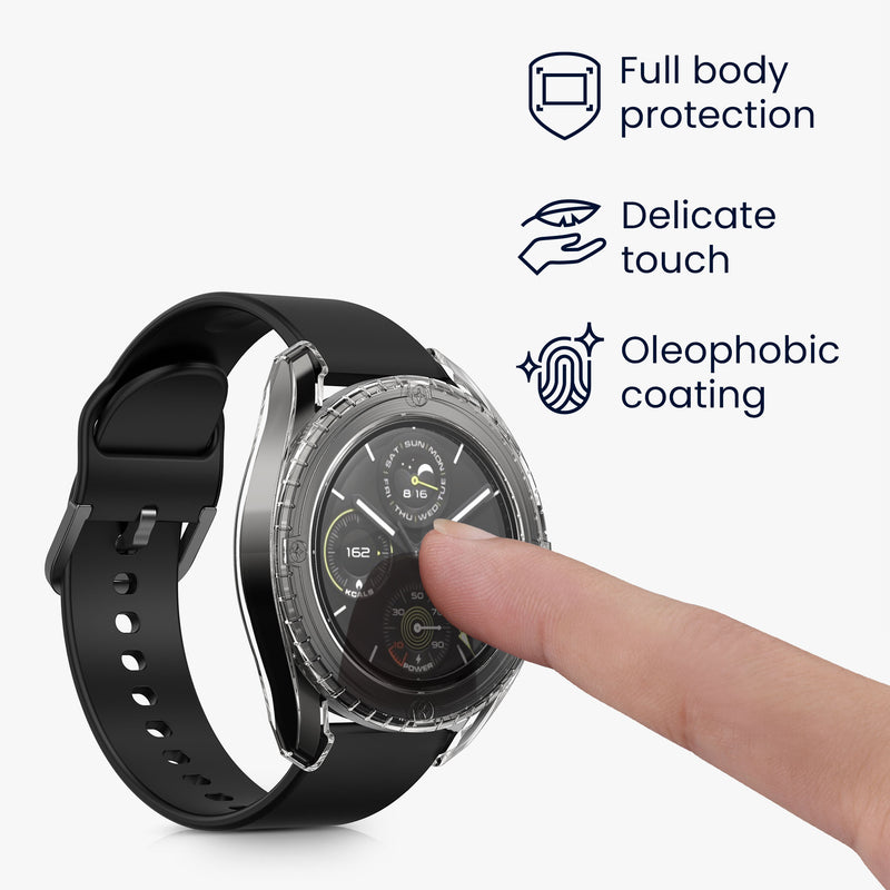 kwmobile Glass Case for Xiaomi Watch S3 Protective Cover Fullbody Fitness Tracker Case Set