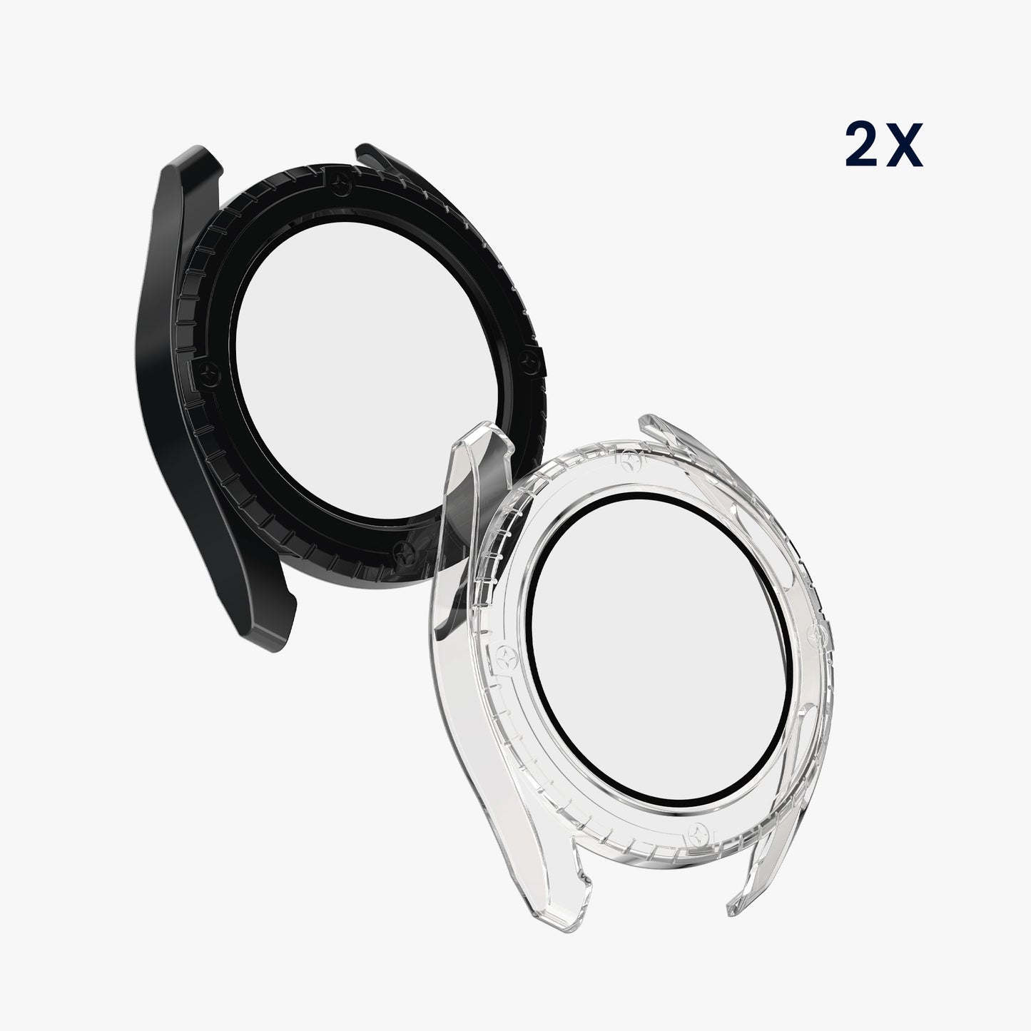 kwmobile Glass Case for Xiaomi Watch S3 Protective Cover Fullbody Fitness Tracker Case Set