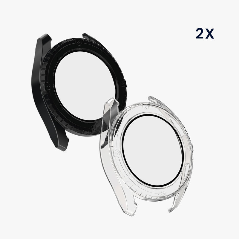 kwmobile Glass Case for Xiaomi Watch S3 Protective Cover Fullbody Fitness Tracker Case Set
