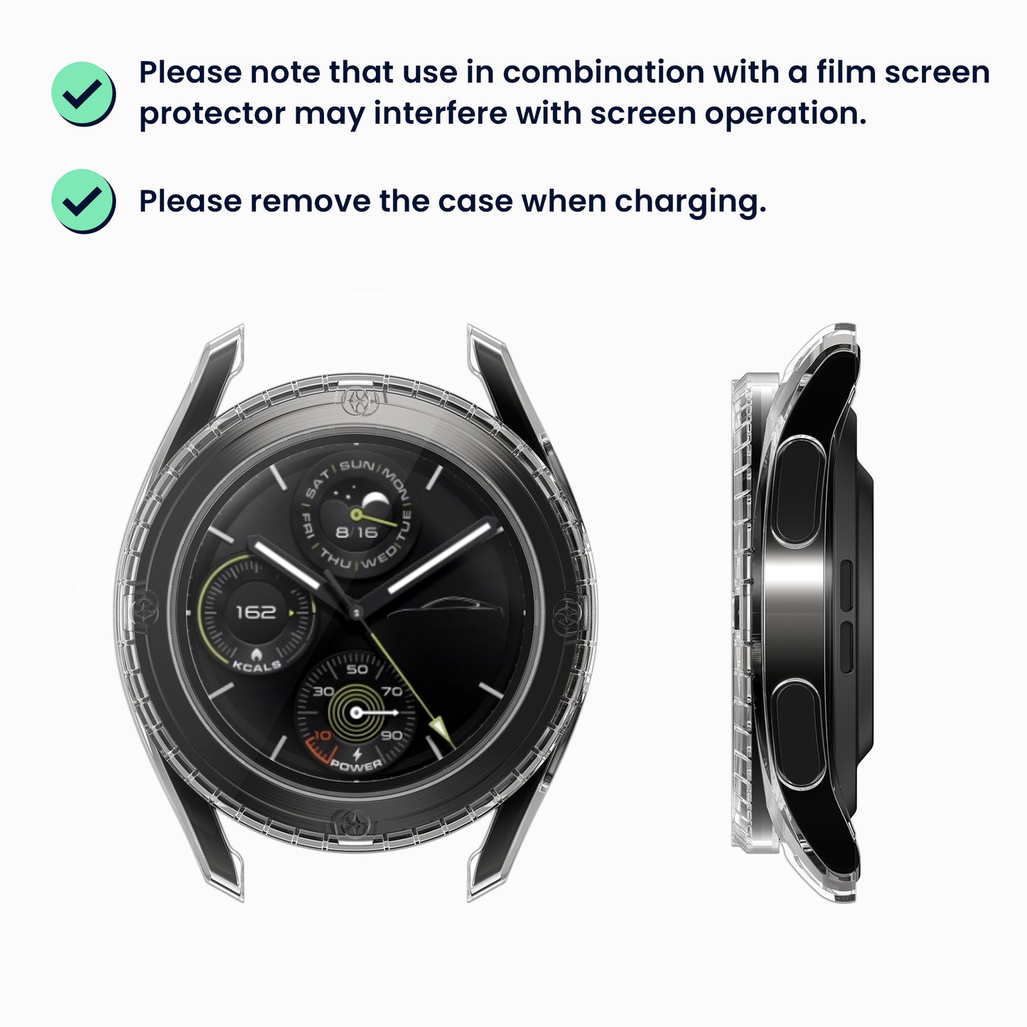 kwmobile Glass Case for Xiaomi Watch S3 Protective Cover Fullbody Fitness Tracker Case Set