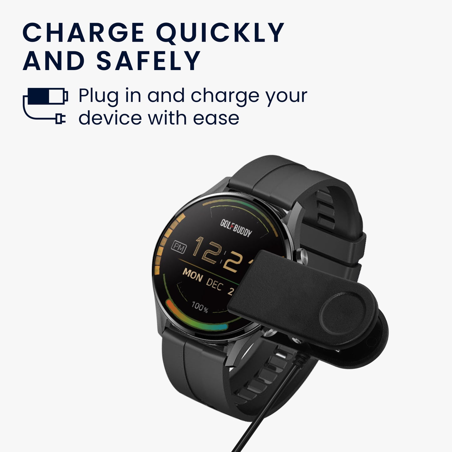 kwmobile Compatible with GolfBuddy Aim W12 USB Charging Cable Charger for Smartwatch Fitness Tracker Replacement Cable