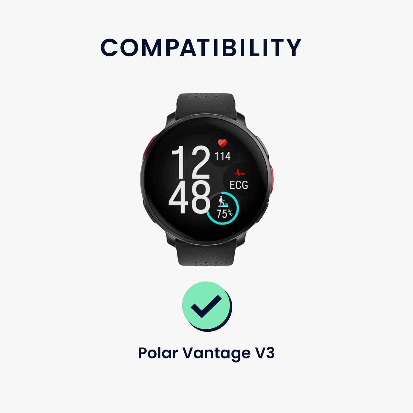 kwmobile Screen Protector compatible with Polar Vantage V3 Film Protective Film for Fitness Tracker robust Screen Protection