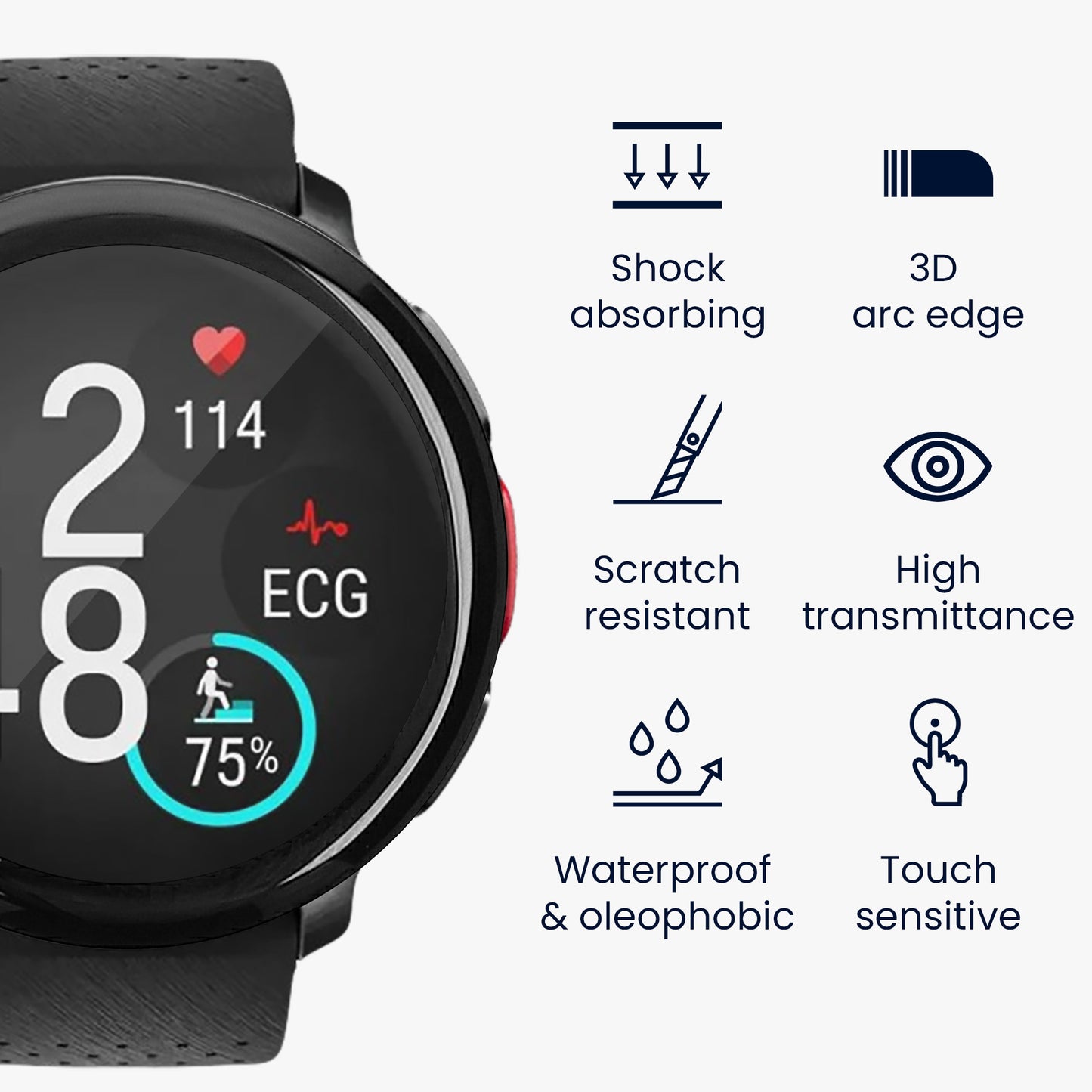 kwmobile Screen Protector compatible with Polar Vantage V3 Film Protective Film for Fitness Tracker robust Screen Protection