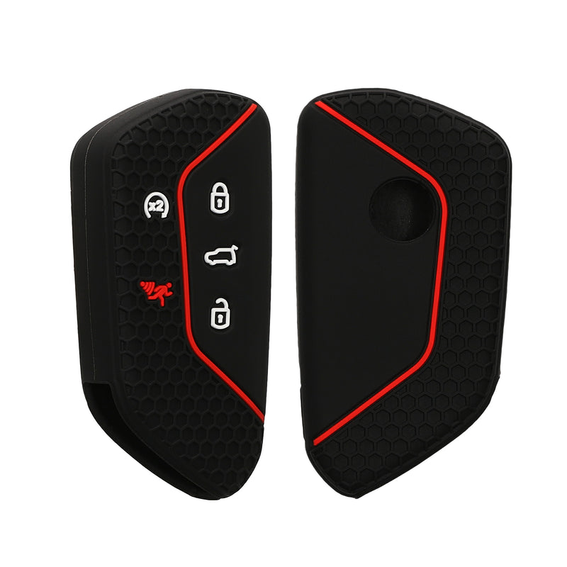 kwmobile Car Key Protection Case Compatible with VW Golf 8 5-Button Seat Leon MK4 Tarraco Atec Case - Silicone Key Cover