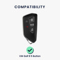kwmobile Car Key Protection Case Compatible with VW Golf 8 5-Button Seat Leon MK4 Tarraco Atec Case - Silicone Key Cover