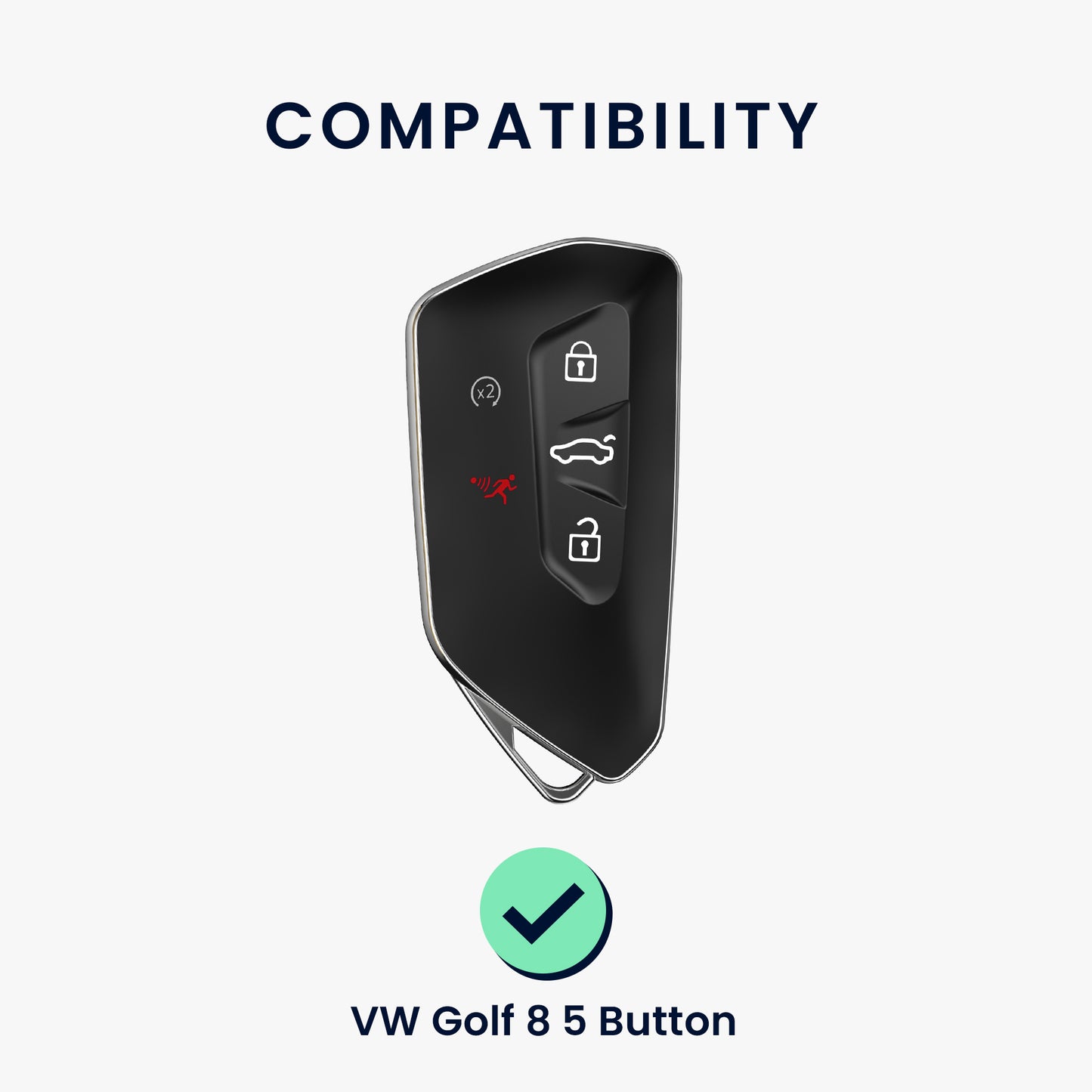 kwmobile Car Key Protection Case Compatible with VW Golf 8 5-Button Seat Leon MK4 Tarraco Atec Case - Silicone Key Cover