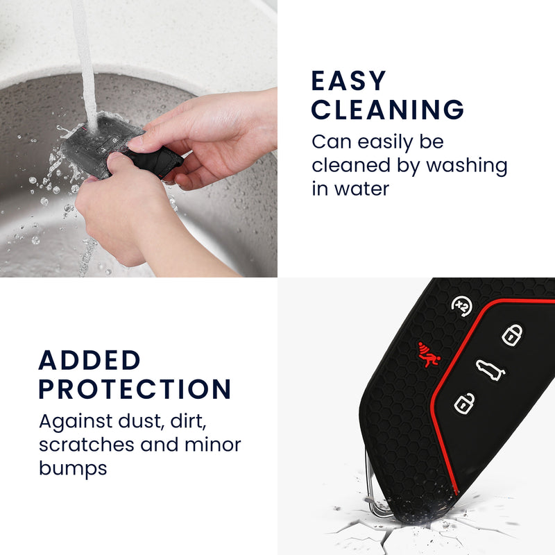 kwmobile Car Key Protection Case Compatible with VW Golf 8 5-Button Seat Leon MK4 Tarraco Atec Case - Silicone Key Cover