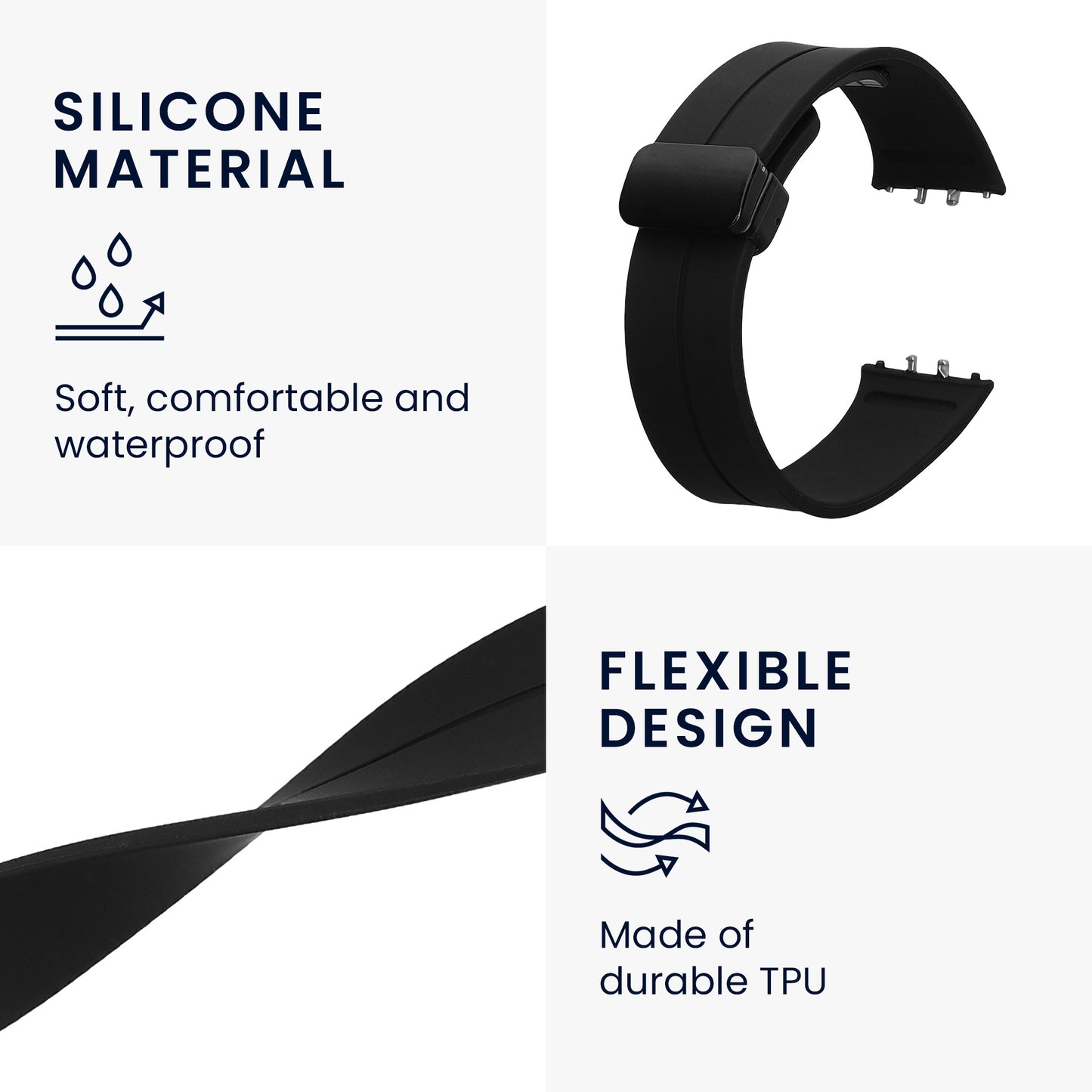kwmobile Silicone Watch Strap for Samsung Galaxy Fit 3 Strap Replacement Strap for Fitness Tracker Replacement Strap Smartwatch