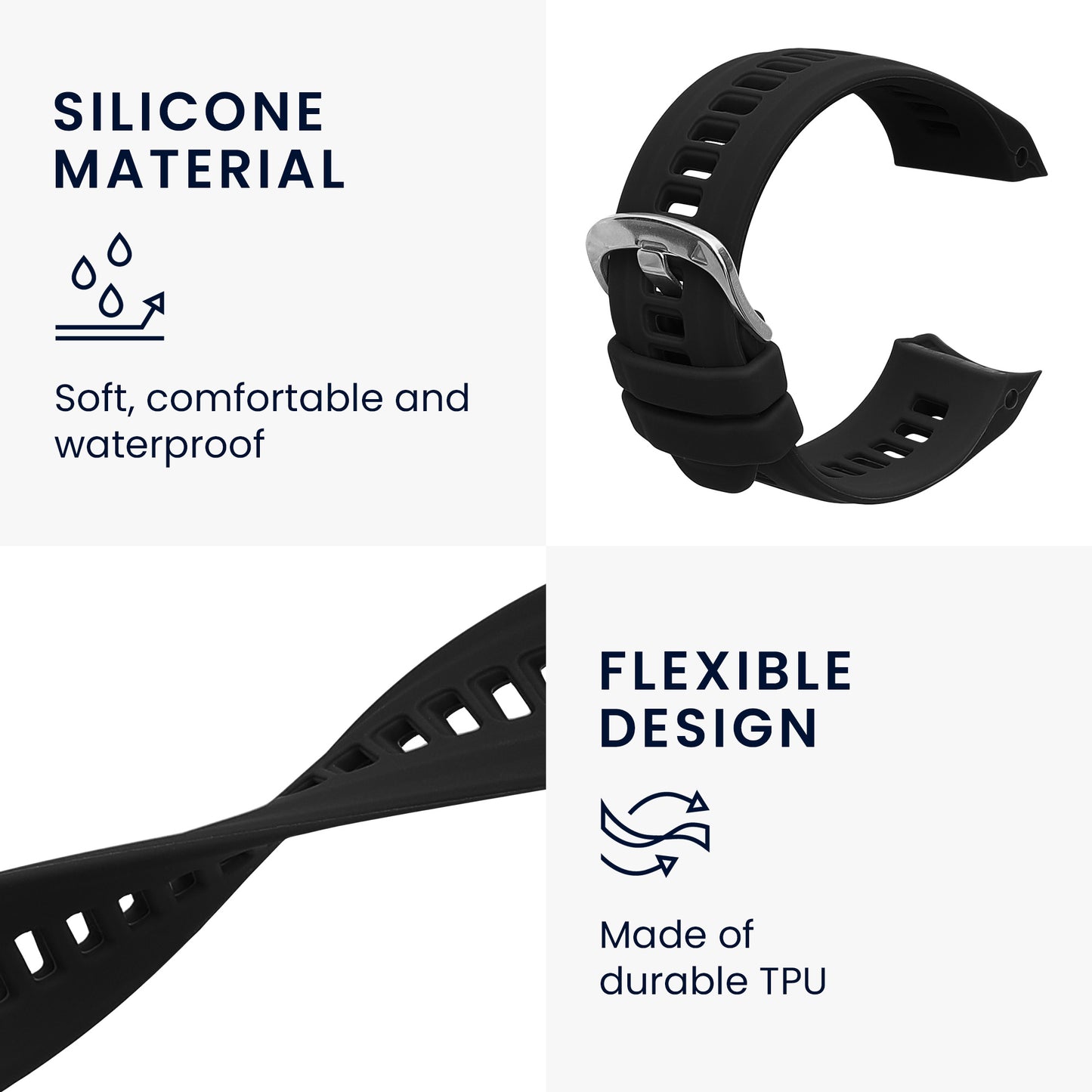 kwmobile Silicone Watch Strap for Garmin Instinct 2S Bracelet Replacement Band for Fitness Tracker Changing Strap Smartwatch
