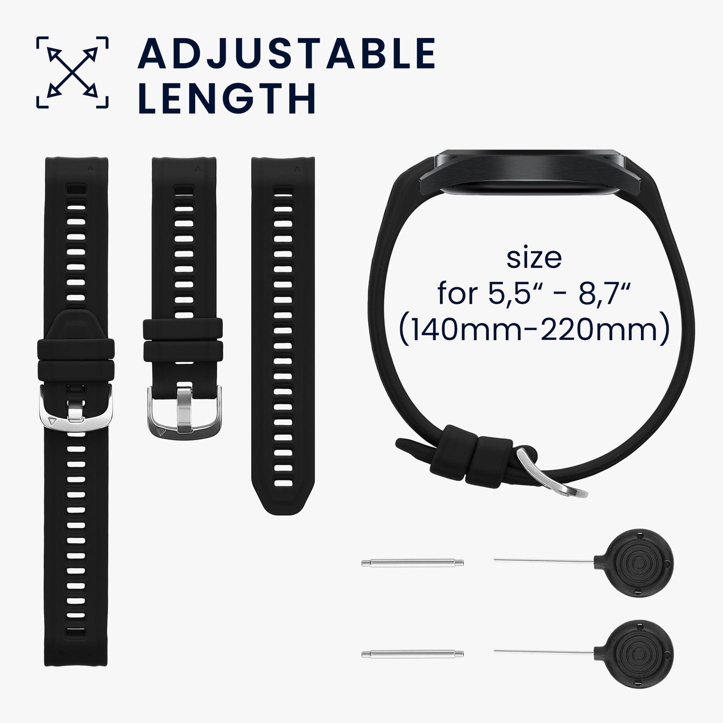 kwmobile Silicone Watch Strap for Garmin Instinct 2S Bracelet Replacement Band for Fitness Tracker Changing Strap Smartwatch