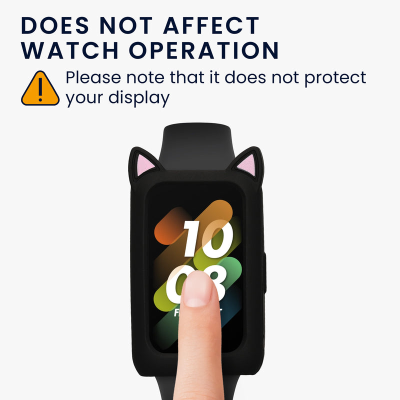 kwmobile Protective Case Compatible with Huawei Watch Band 7 / Honor Band 6 Case Frame with Cat Ears Case without Screen Protector