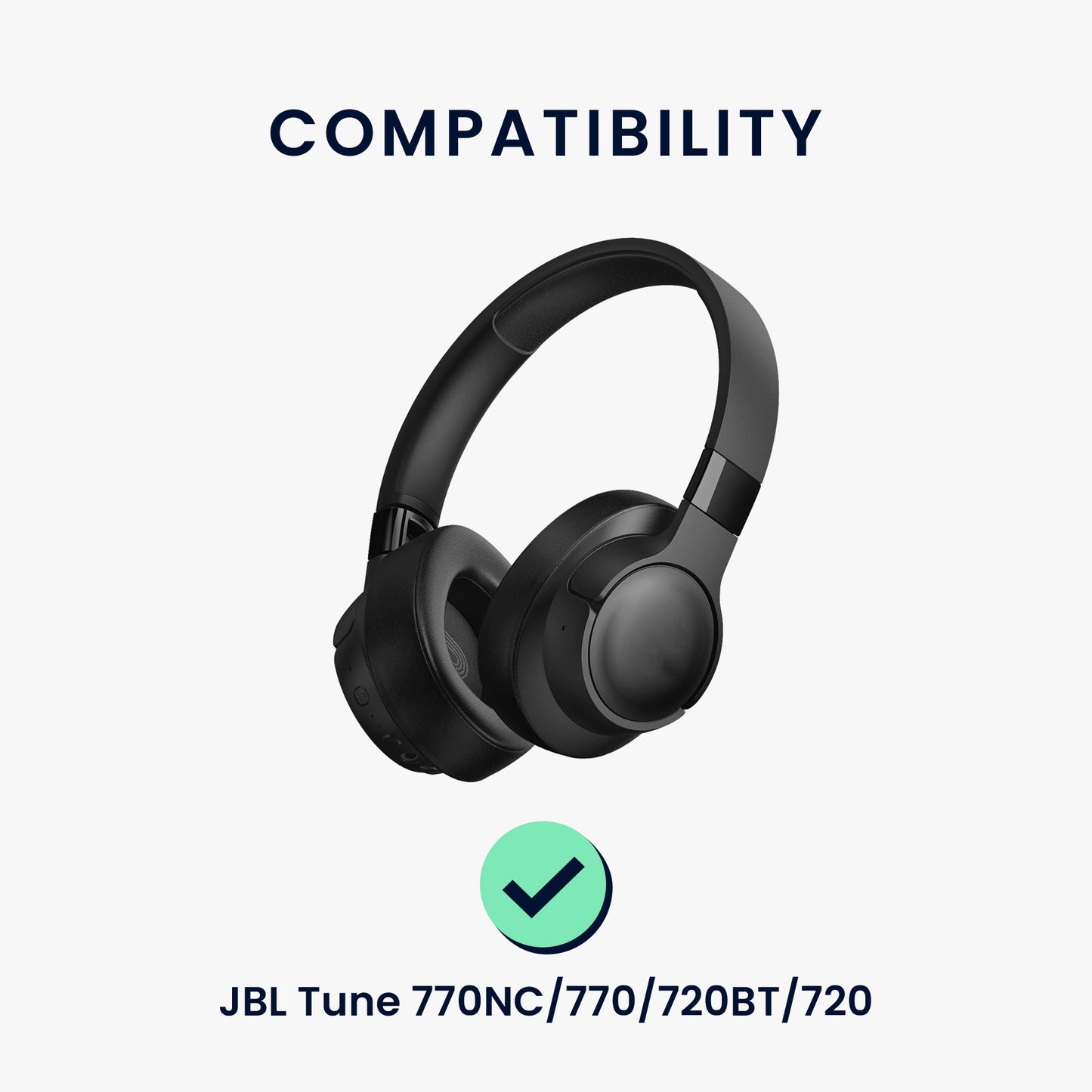 kwmobile Ear Pads for JBL Tune 770NC / 770 / 720BT / 720 Earpad Replacement Headphone Spares Over Ear Headphones