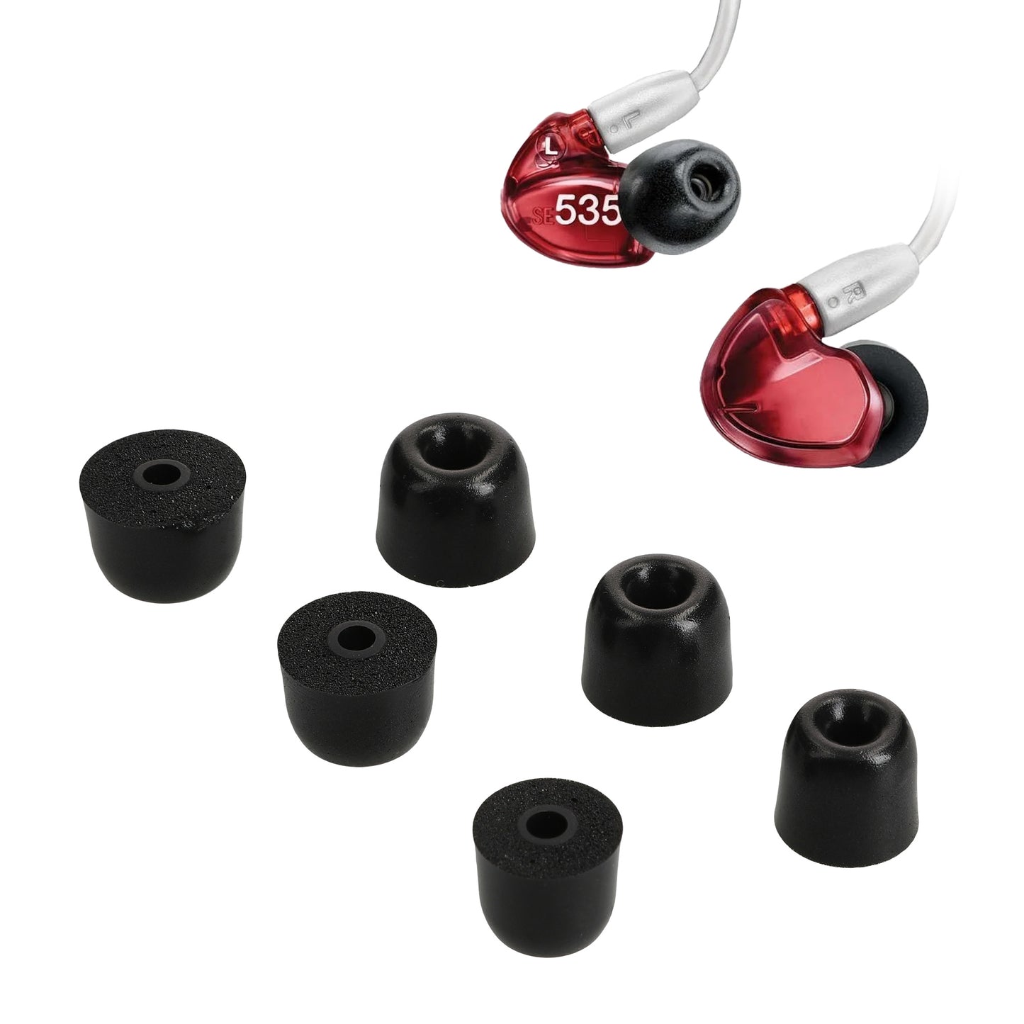 kwmobile Replacement In-Ear Headphones compatible with Shure AONIC 215 / SE215 / SE846 / SE535 / SE112 - 3 Sizes - Cushions Eartips In-Ear Earphones