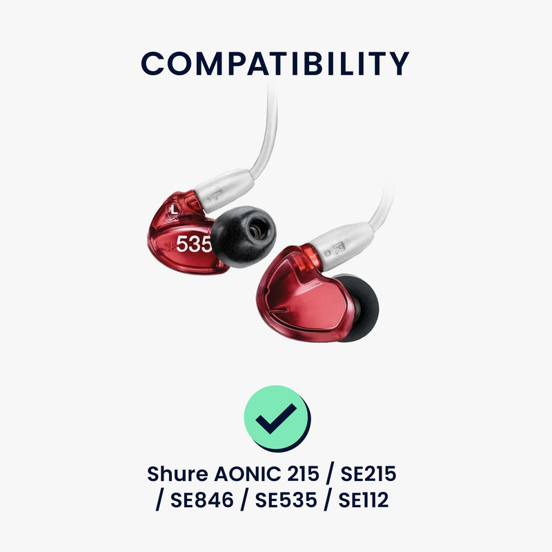 kwmobile Replacement In-Ear Headphones compatible with Shure AONIC 215 / SE215 / SE846 / SE535 / SE112 - 3 Sizes - Cushions Eartips In-Ear Earphones