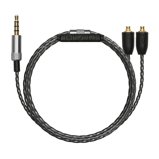 kwmobile Kopfhörerkabel für Shure SE215 / SE315 / SE425 / SE535 / SE846 / UE900 - Ersatz Kabel 120 cm Mikrofon Lautstärkeregler - 3.5mm Klinke Schwarz  