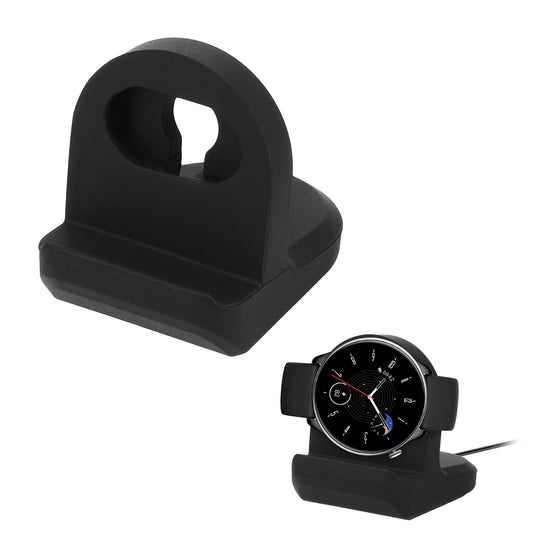 kwmobile Kabellose Ladestation kompatibel mit Huami Amazfit GTR Mini / GTS 4 Mini / GTS 3 / Amazfit Active 2 / Active Edge Halterung - Ladeständer-Halter für Smartwatch - Fitnesstracker Halter - Schwarz Schwarz  