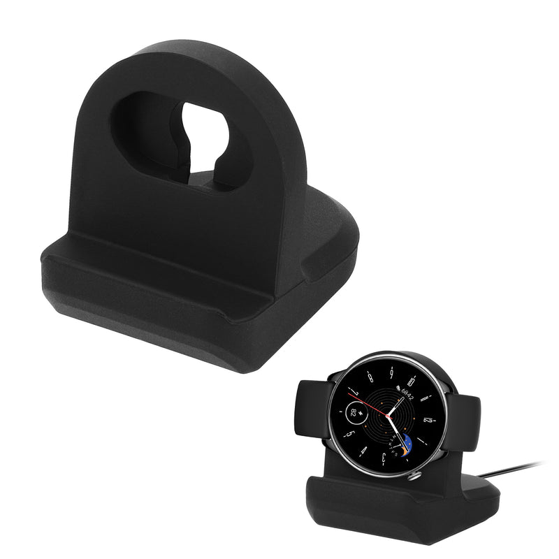 kwmobile Kabellose Ladestation kompatibel mit Huami Amazfit GTR Mini / GTS 4 Mini / GTS 3 / Amazfit Active 2 / Active Edge Halterung - Ladeständer-Halter für Smartwatch - Fitnesstracker Halter - Schwarz Schwarz  