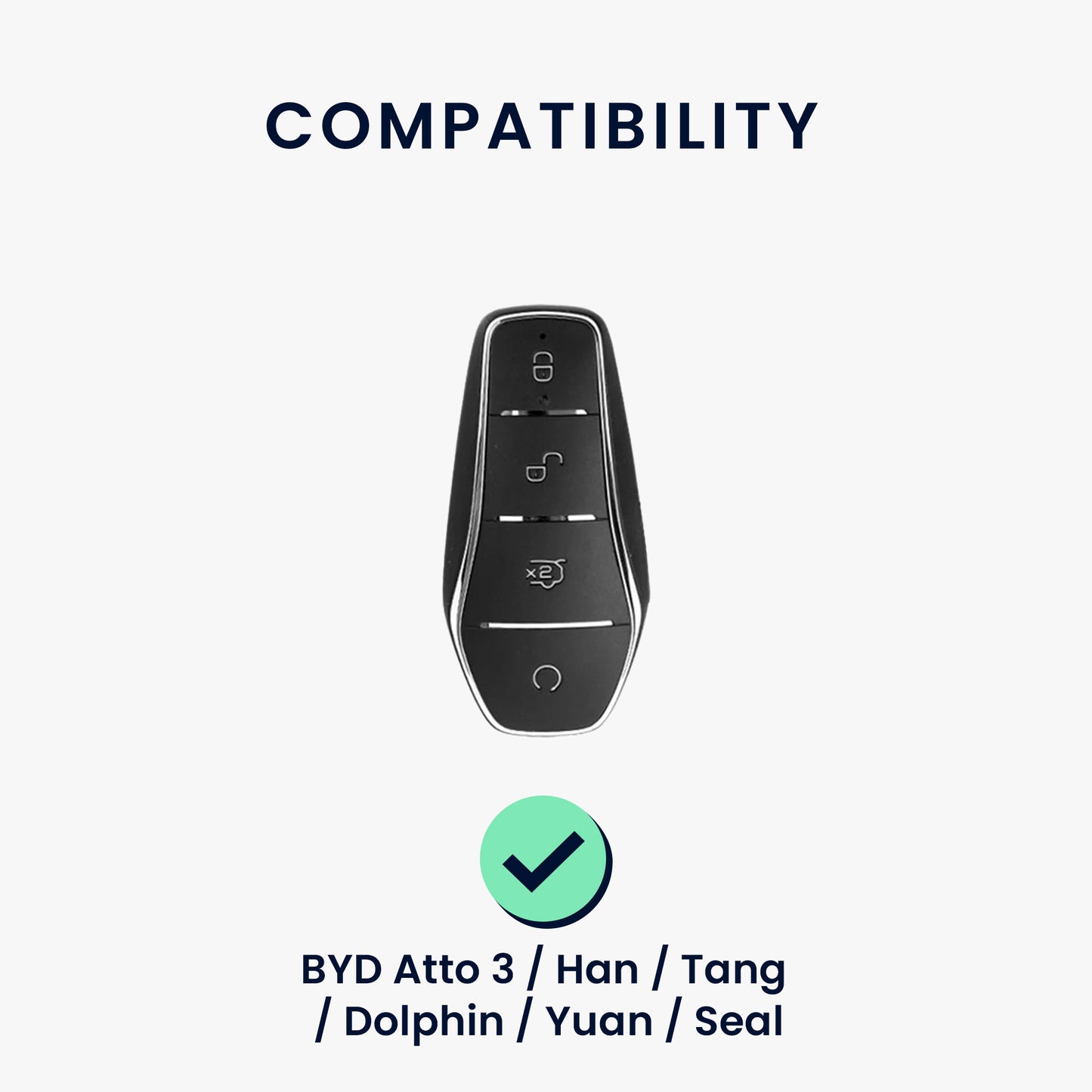 kwmobile Car Key Cover compatible with BYD Atto 3 / Sealion / Han / Tang / Dolphin / Seal