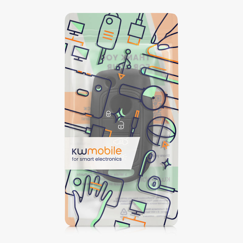 kwmobile Car Key Cover compatible with Fiat 4-Button Flip Car Key - Key Case