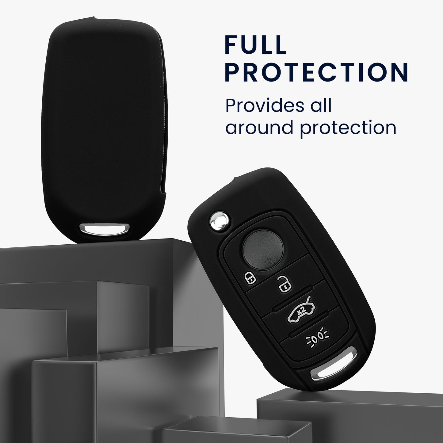 kwmobile Car Key Cover compatible with Fiat 4-Button Flip Car Key - Key Case