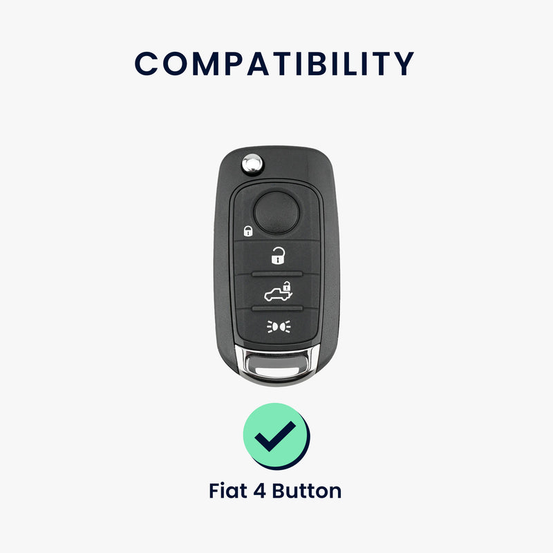 kwmobile Car Key Cover compatible with Fiat 4-Button Flip Car Key - Key Case