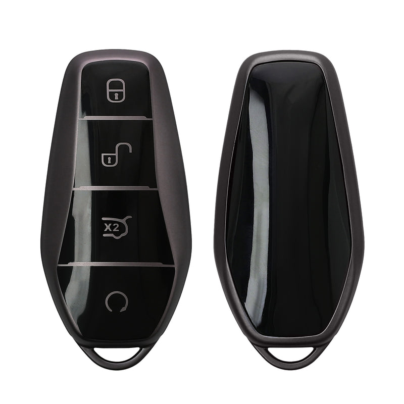 kwmobile Autoschlüssel Hülle kompatibel mit BYD Atto 3 / Sealion / Han / Tang / Dolphin / Seal - Schlüsselhülle Silikon Cover - Schwarz matt Schwarz Schwarz matt  [dsg01]