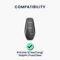 kwmobile Car Key Cover compatible with BYD Atto 3 / Sealion / Han / Tang / Dolphin / Seal - Silicone Key Fob Cover