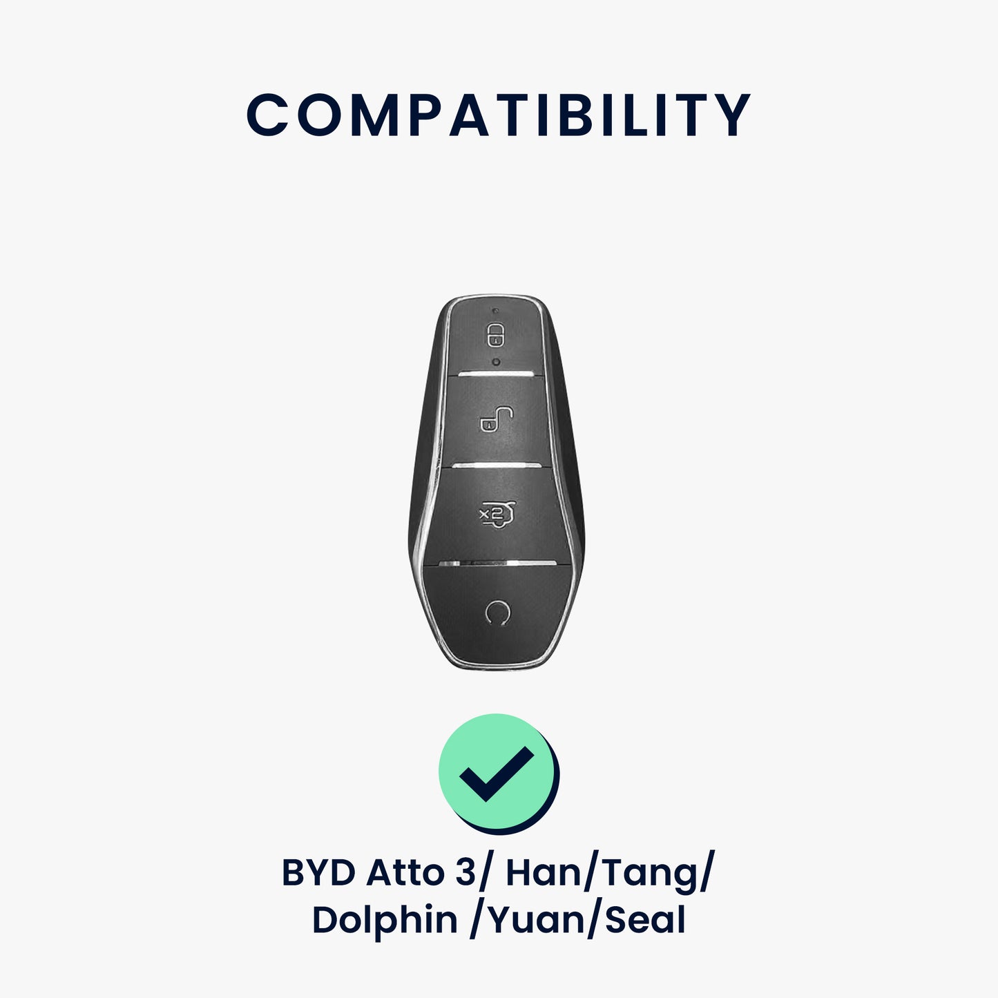 kwmobile Car Key Cover compatible with BYD Atto 3 / Sealion / Han / Tang / Dolphin / Seal - Silicone Key Fob Cover