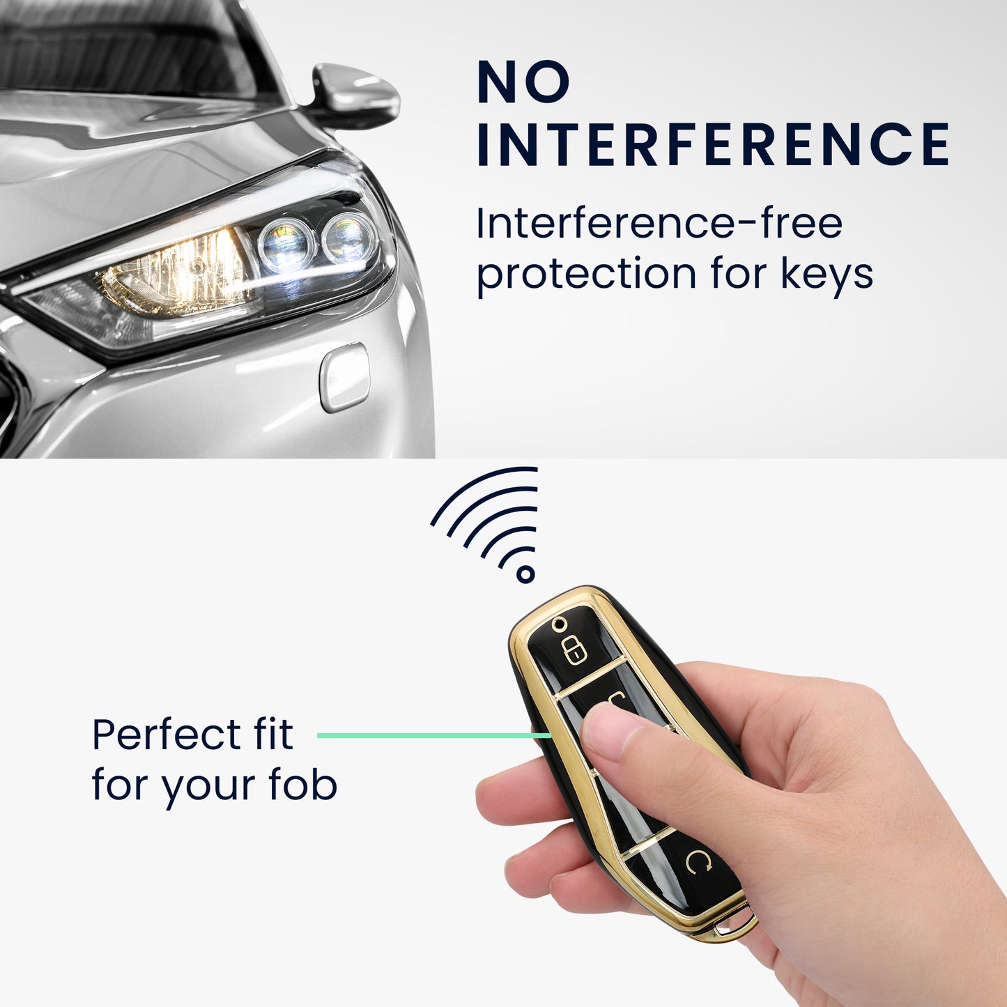 kwmobile Car Key Cover compatible with BYD Atto 3 / Sealion / Han / Tang / Dolphin / Seal - Silicone Key Fob Cover