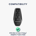 kwmobile Car Key Cover compatible with BYD Atto 3 / Sealion / Han / Tang / Dolphin / Seal - Silicone Key Fob Cover