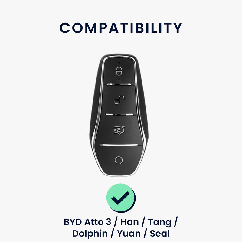 kwmobile Car Key Cover compatible with BYD Atto 3 / Sealion / Han / Tang / Dolphin / Seal - Silicone Key Fob Cover