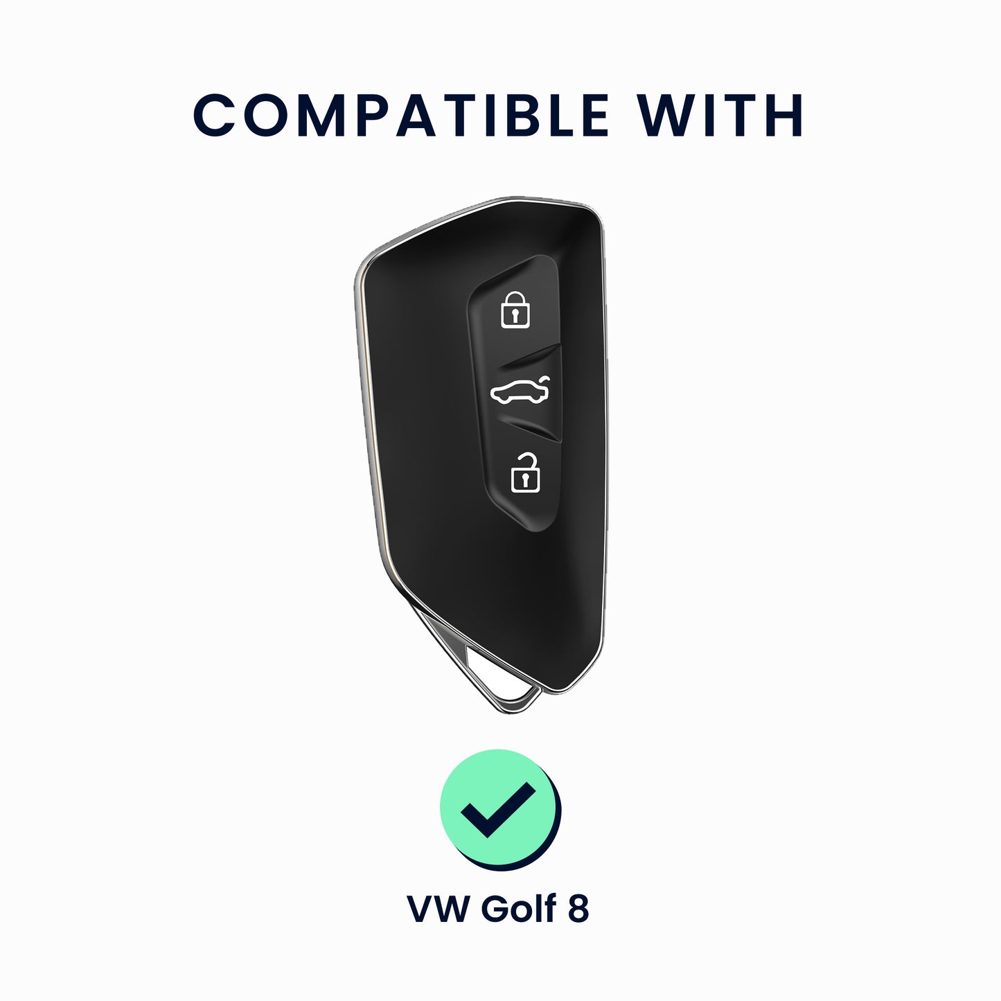 kwmobile Car Key Cover Compatible with VW Golf 8 3-Button Car Key