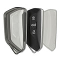 kwmobile Autoschlüssel Hülle kompatibel mit VW Golf 8 3-Tasten Autoschlüssel - Schlüsselhülle Silikon Cover - Schwarz Transparent Schwarz  [dsg02]
