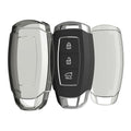 kwmobile Autoschlüssel Hülle kompatibel mit Hyundai 3-Tasten Autoschlüssel Keyless Go - Schlüsselhülle Silikon Cover - Schwarz Transparent Schwarz  [dsg01]