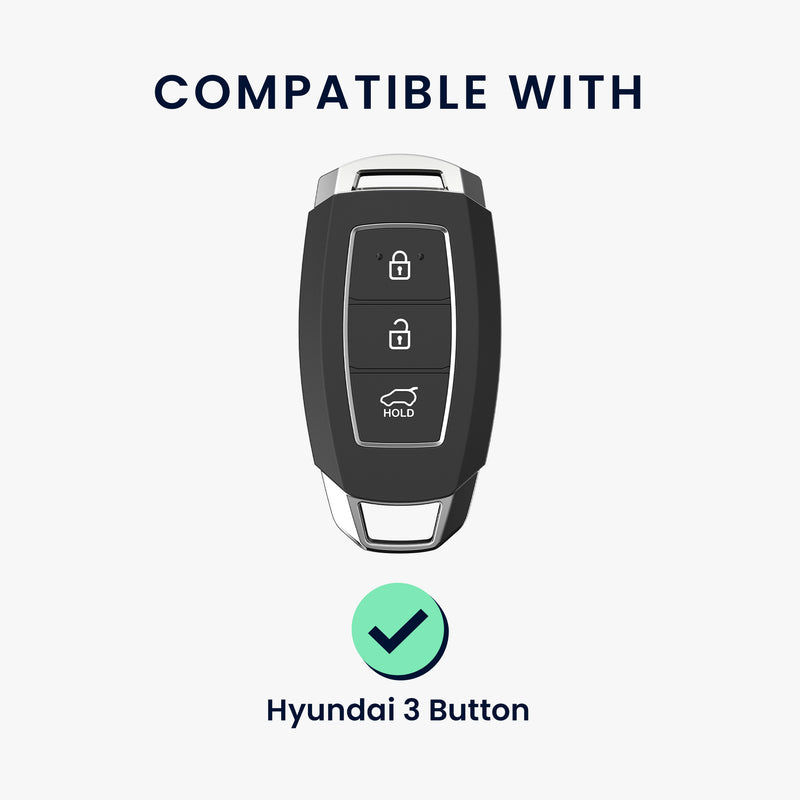 kwmobile Car Key Cover Compatible with Hyundai 3-Button Car Key Keyless Go