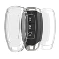 kwmobile Autoschlüssel Hülle kompatibel mit Hyundai 3-Tasten Autoschlüssel Keyless Go - Schlüsselhülle Silikon Cover - Transparent Transparent  [dsg02]