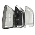 kwmobile Autoschlüssel Hülle kompatibel mit BMW 3-Tasten Smart Key Autoschlüssel - Schlüsselhülle Silikon Cover - Schwarz Transparent Schwarz  [dsg01]